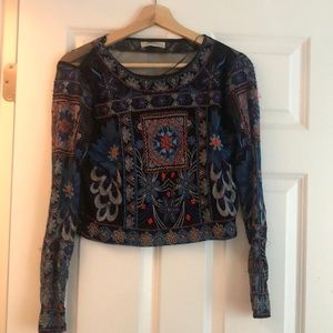 Zara mesh beaded top